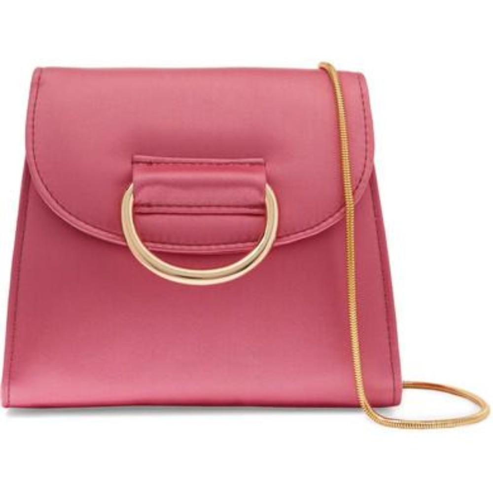 LITTLE LIFFNER Tiny D Box Satin Crossbody Bag pink